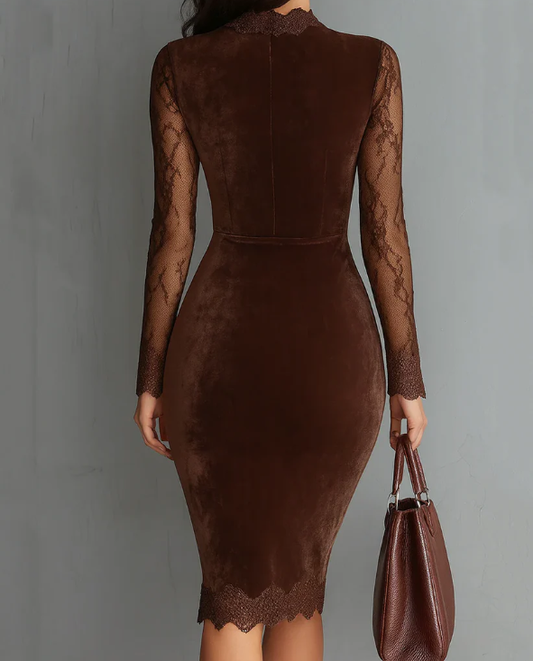 Bianca | Vestido de terciopelo y encaje elegante